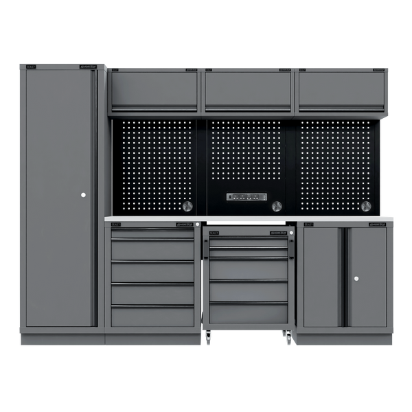 Sealey APMSBESTACK02SS Superline PRO® Black Edition Storage System with Stainless Worktop 2.64m