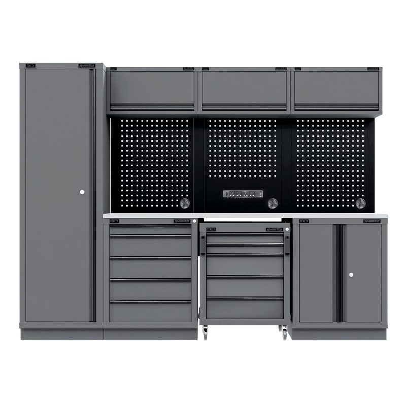 Sealey APMSBESTACK02SS Superline PRO® Black Edition Storage System with Stainless Worktop 2.64m