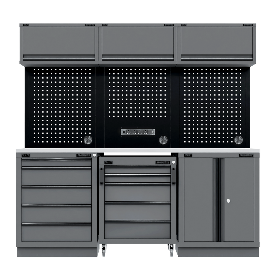 Sealey APMSBESTACK03SS Superline PRO® Black Edition Storage System with Stainless Worktop 2.04m