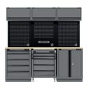 Sealey APMSBESTACK03W Superline PRO® Black Edition Storage System with Rubber Wood Worktop 2.04m
