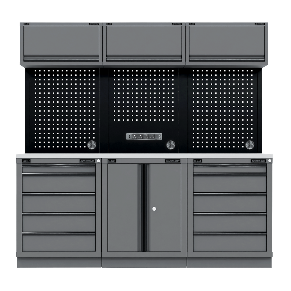 Sealey APMSBESTACK04SS Superline PRO® Black Edition Storage System with Stainless Worktop 2.04m