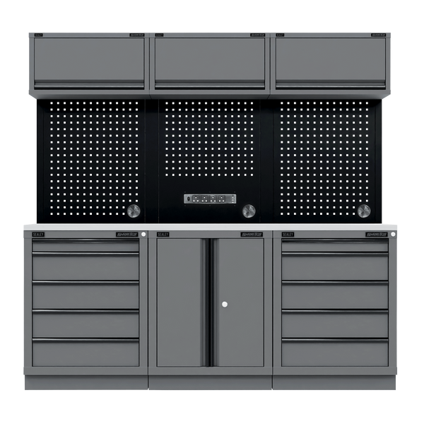 Sealey APMSBESTACK04SS Superline PRO® Black Edition Storage System with Stainless Worktop 2.04m