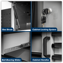 SEALEY APMSBESTACK04WW Superline PRO¨ Black Edition Storage System with Rubber Wood Worktop 2.04m