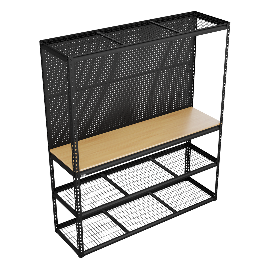 Sealey APMWB1 Heavy-Duty Modular Workbench with Racking & Pegboard 1820mm 300kg Capacity Per Level