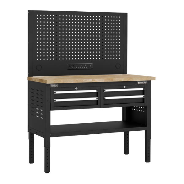 Sealey APMWB50COMBO2W Superline PRO® Modular Workbench with 4 Drawers Wooden Worktop 1265mm
