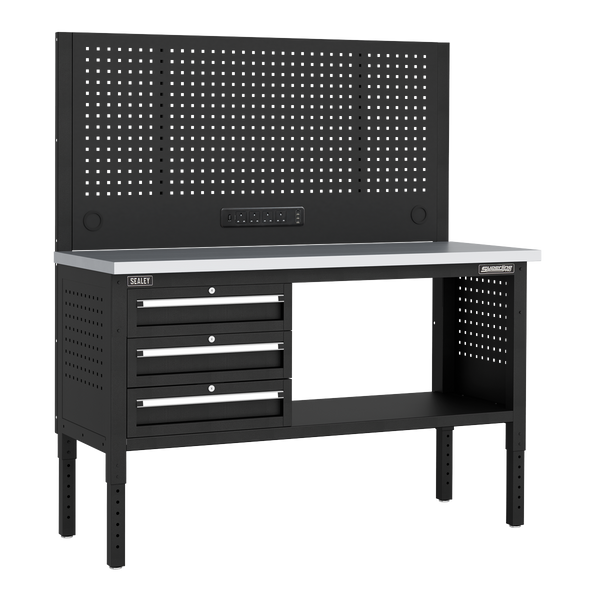 Sealey APMWB60COMBO1SS Superline PRO® Modular Workbench with 3 Drawers Stainless Steel Worktop 1525mm