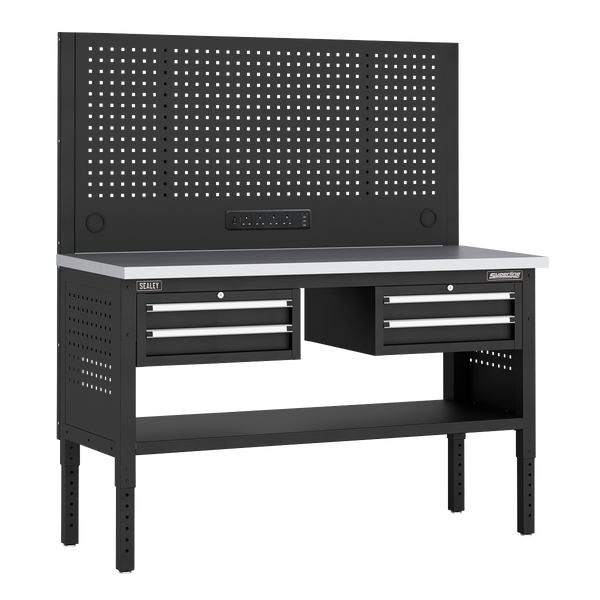 Sealey APMWB60COMBO3SS Superline PRO® Modular Workbench with 4 Drawers Stainless Steel Worktop 1525mm