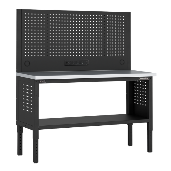 Sealey APMWB60COMBOSS Superline PRO® Modular Workbench with Pegboard Back Panel Stainless Steel Worktop 1525mm