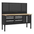 Sealey APMWB72COMBO2W Superline PRO® Modular Workbench with 6 Drawers & Cupboard Wooden Worktop 1830mm