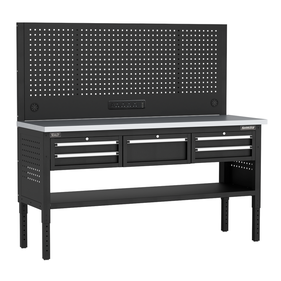 Sealey APMWB72COMBO3SS Superline PRO® Modular Workbench with 5 Drawers Stainless Steel Worktop 1830mm