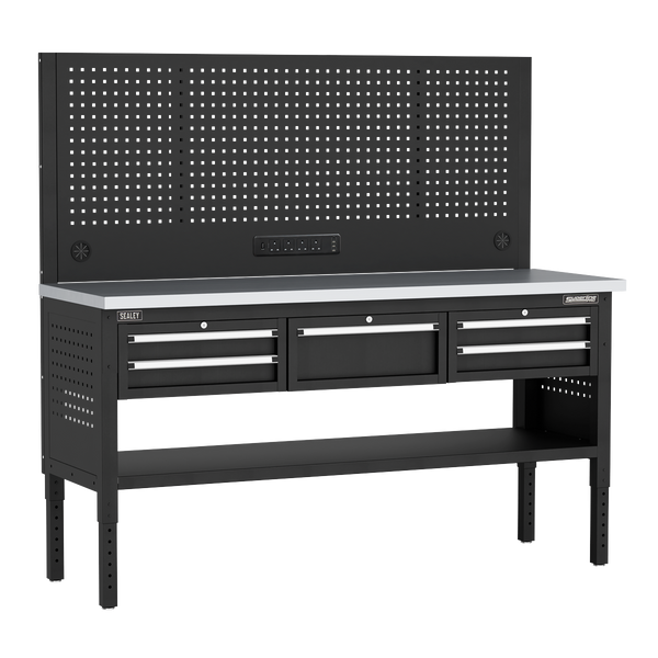 Sealey APMWB72COMBO3SS Superline PRO® Modular Workbench with 5 Drawers Stainless Steel Worktop 1830mm