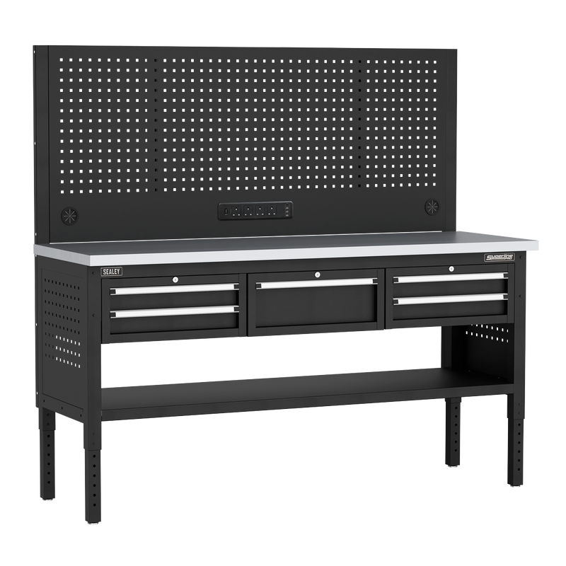 Sealey APMWB72COMBO3SS Superline PRO® Modular Workbench with 5 Drawers Stainless Steel Worktop 1830mm