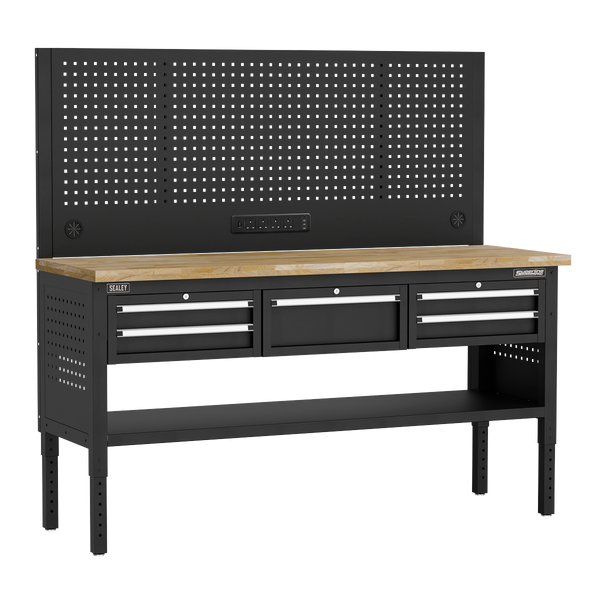 Sealey APMWB72COMBO3W Superline PRO® Modular Workbench with 5 Drawers Wooden Worktop 1830mm