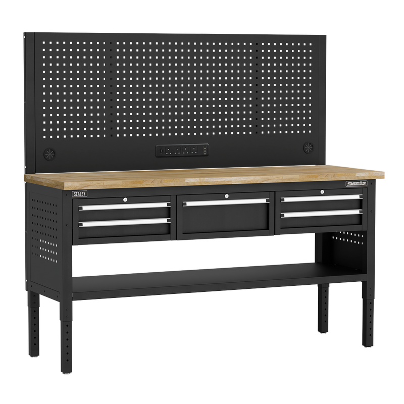 Sealey APMWB72COMBO3W Superline PRO® Modular Workbench with 5 Drawers Wooden Worktop 1830mm