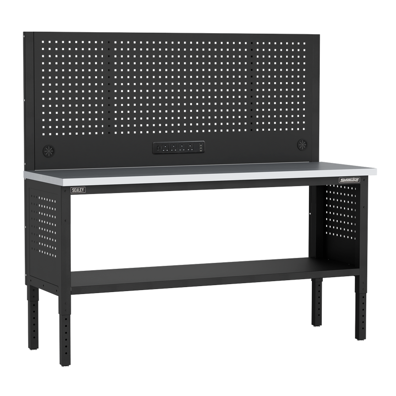 Sealey APMWB72COMBOSS Superline PRO® Modular Workbench with Pegboard Back Panel Stainless Steel Worktop 1830mm