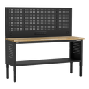 Sealey APMWB72COMBOW Superline PRO® Modular Workbench with Pegboard Back Panel Wooden Worktop 1830mm