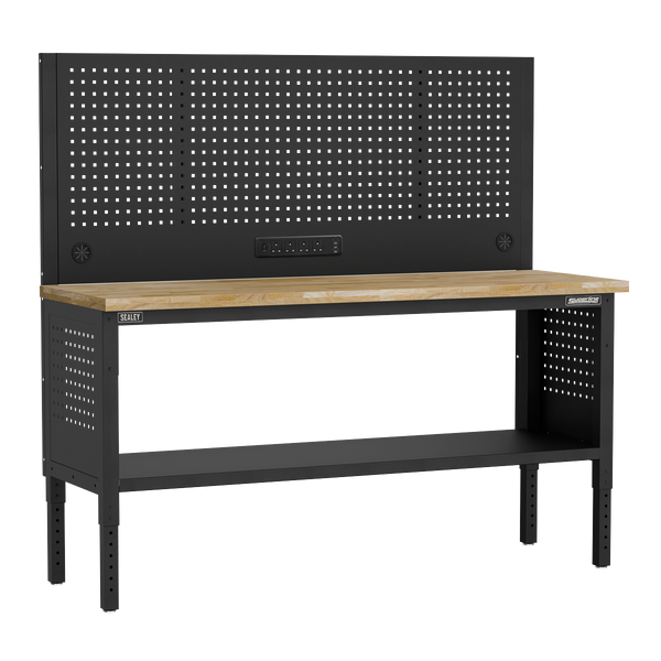 Sealey APMWB72COMBOW Superline PRO® Modular Workbench with Pegboard Back Panel Wooden Worktop 1830mm