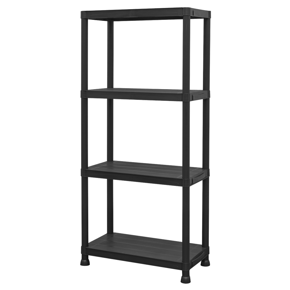 Sealey APPR4 Plastic Racking Unit with 4 Shelves 25kg Capacity Per Level