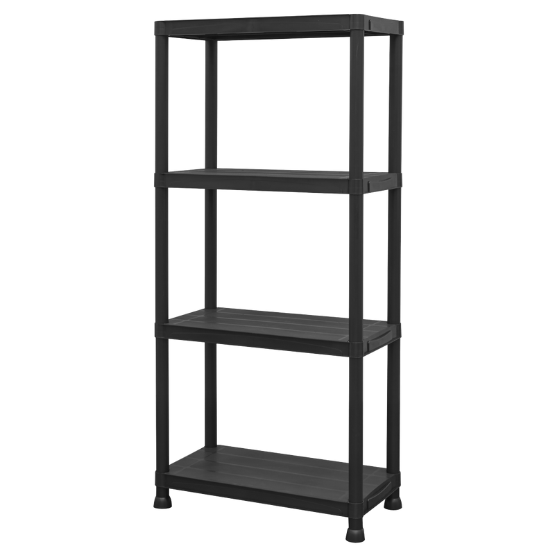 Sealey APPR4 Plastic Racking Unit with 4 Shelves 25kg Capacity Per Level