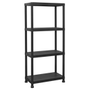 Sealey APPR4 Plastic Racking Unit with 4 Shelves 25kg Capacity Per Level