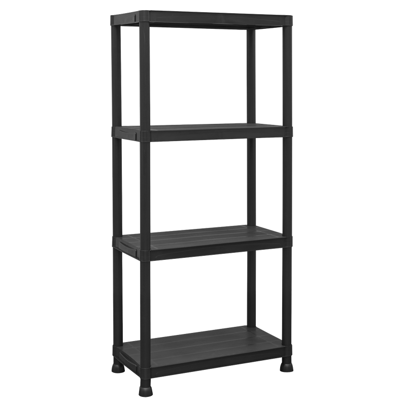 Sealey APPR4 Plastic Racking Unit with 4 Shelves 25kg Capacity Per Level