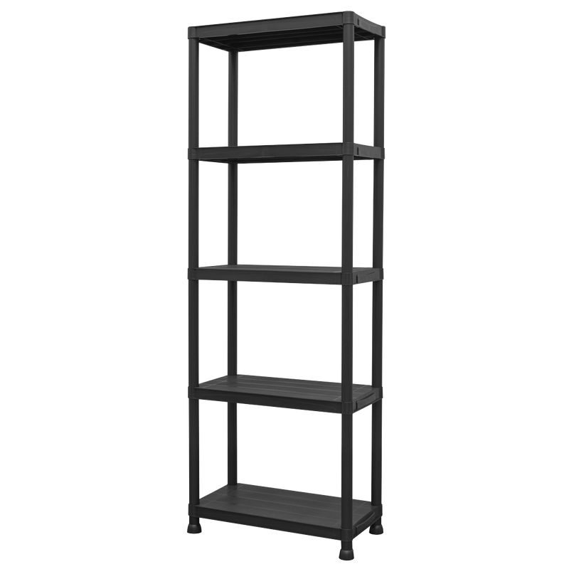 Sealey APPR5 Plastic Racking Unit with 5 Shelves 25kg Capacity Per Level