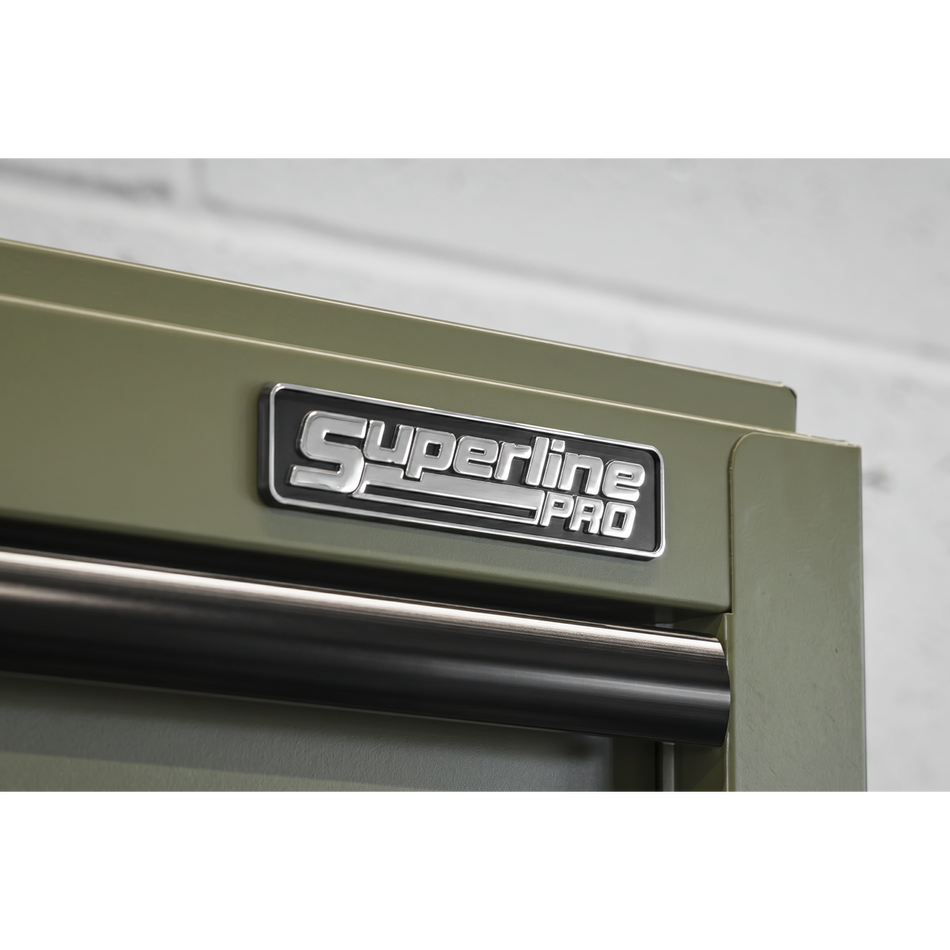 Sealey APSTACKTK Superline PRO® Topchest, Mid-Box Tool Chest & Rollcab Combination 14 Drawer - Khaki
