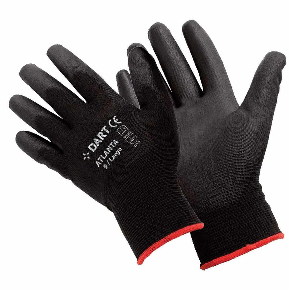 DART ATLANTA-M  Black PU Glove Size M (8)