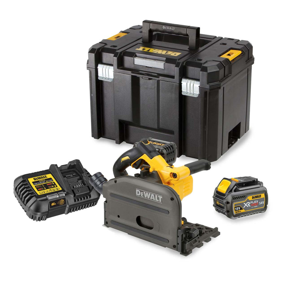 DeWalt DCS520T2-GB 54V XR FLEXVOLT 165 mm Plunge Saw - 2 x 6Ah