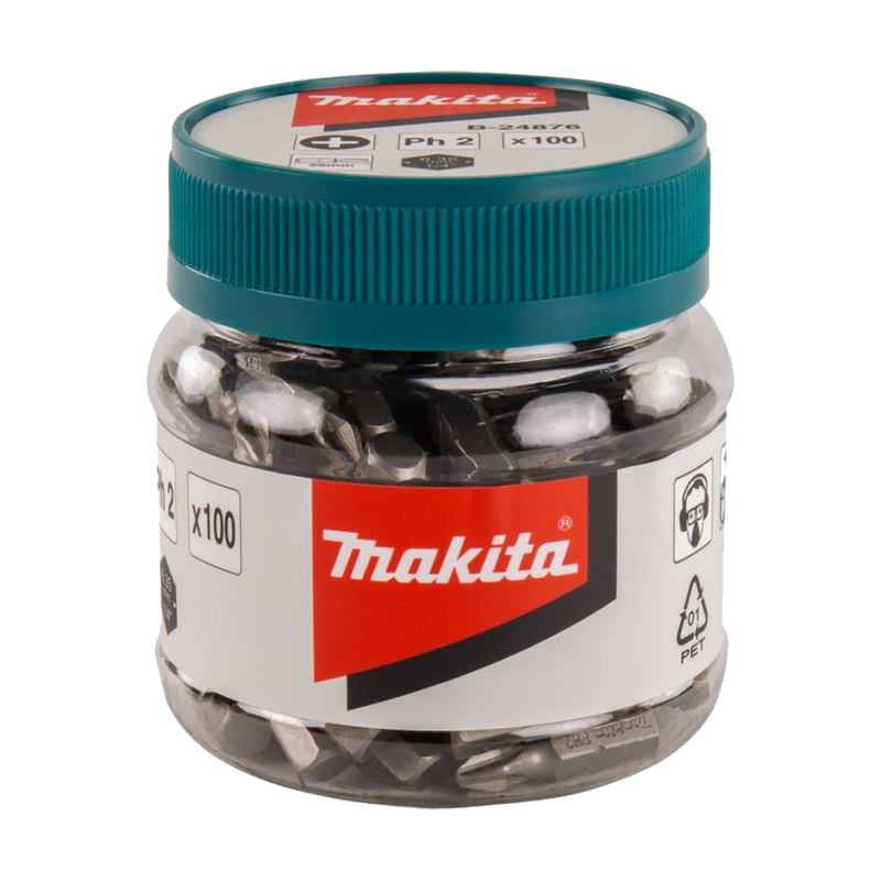 Makita B-24876 25mm PH2 Screw Bits Tub - 100pc