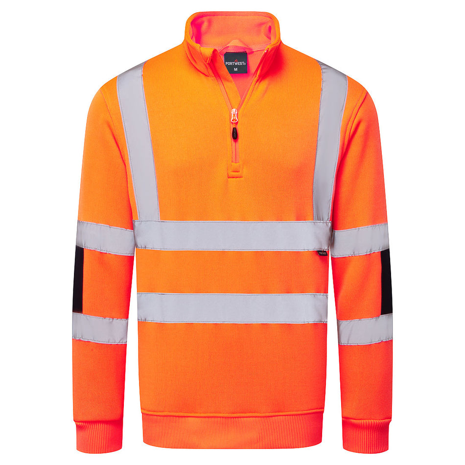 Portwest Hi-Vis Knitted Half Zip Sweatshirt