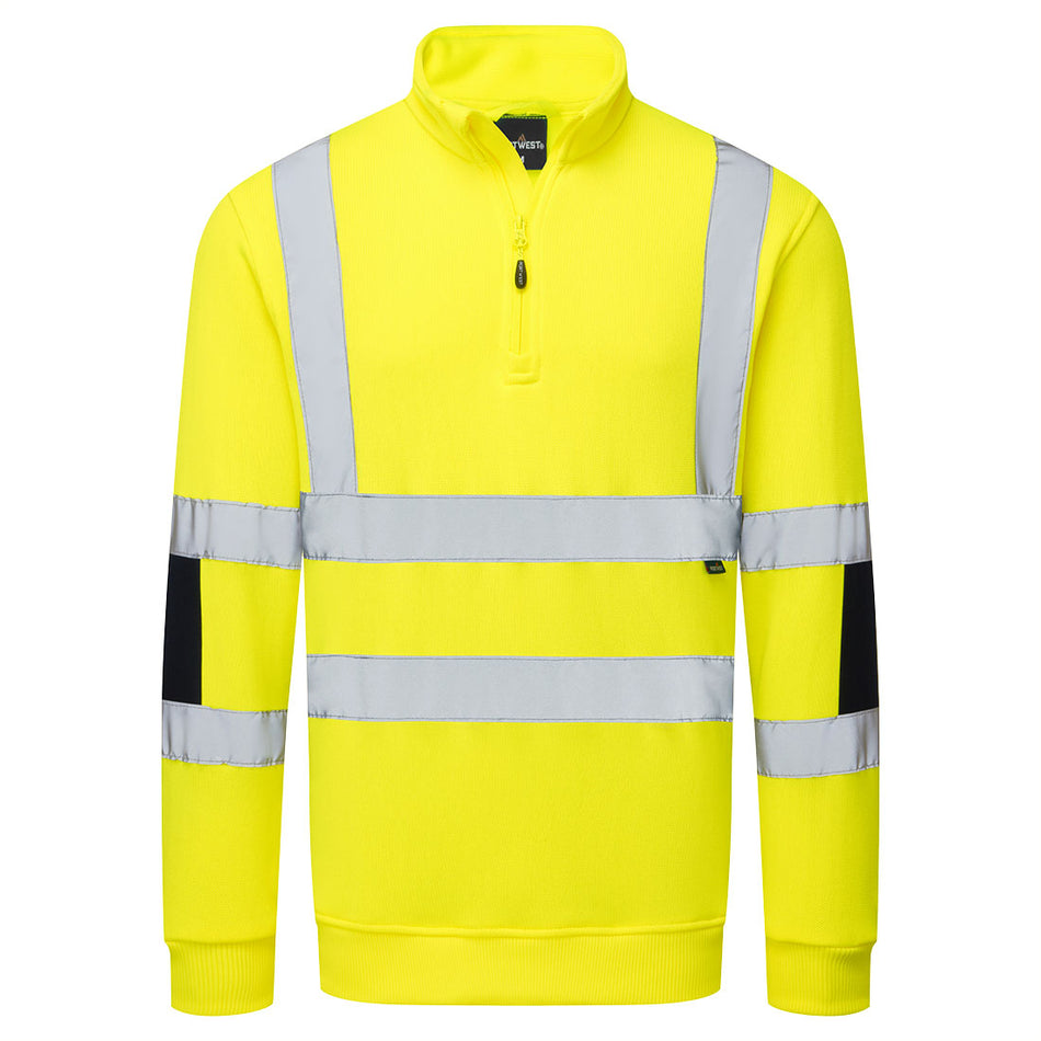 Portwest Hi-Vis Knitted Half Zip Sweatshirt