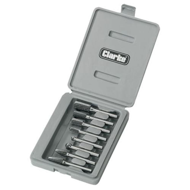 Clarke 1801580 CHT580 8 piece Double Cut Rotary Burr Set