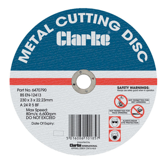 Clarke 6470790 230mm Flat Metal Cutting Disc