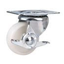 Clarke 4200128 White Nylon Castor Wheels Fixed / Swivel / Swivel & Brake (50mm - 100mm)