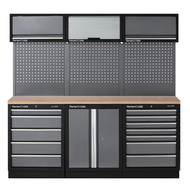 Clarke 7632903 COMBGSM04 Modular Storage System 14 Piece Package Wooden Worktops