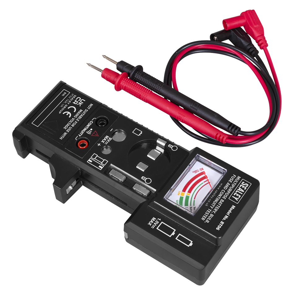 Sealey BT06 Multipurpose Battery, Bulb, Fuse & Continuity Tester