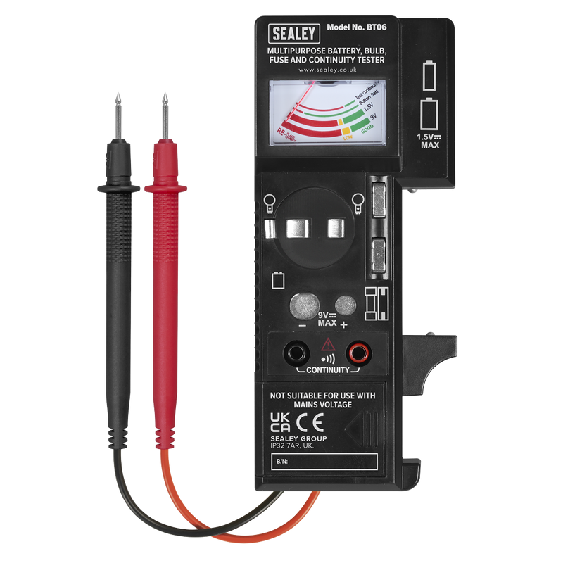 Sealey BT06 Multipurpose Battery, Bulb, Fuse & Continuity Tester