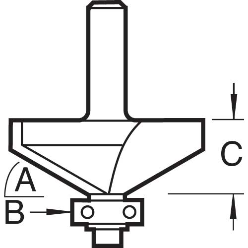 Trend Tools C139X1/4TC Self Guided Chamfer 30 Degrees X 7.0Mm Cut
