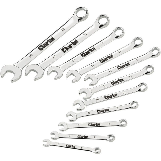 Clarke 1801806 CHT806 11 Piece 6 - 19mm Combination Spanner Set