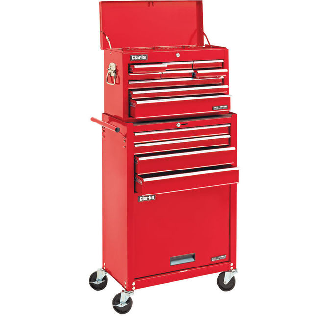 Clarke 7633042 CTC1300C Mechanics' 13 Drawer Steel Combination Tool Chest & Cabinet Set
