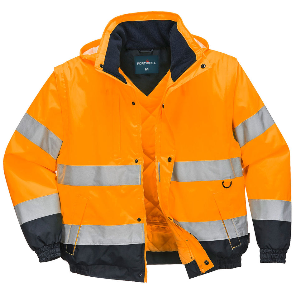 Portwest Hi-Vis 2-in-1 Contrast Bomber Jacket