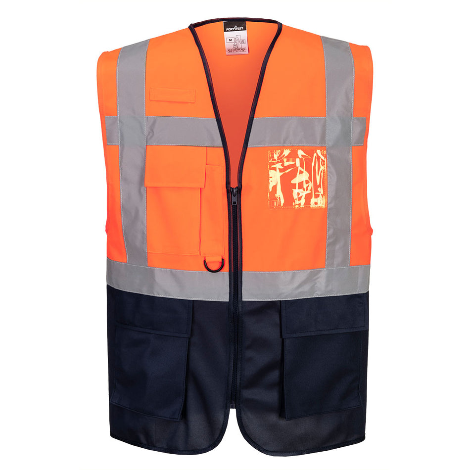 Portwest Warsaw Hi-Vis Contrast Executive Vest