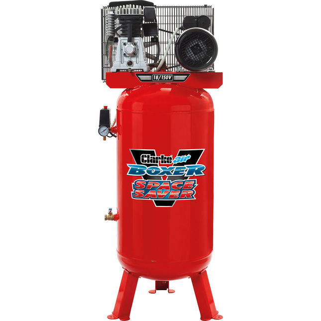 Clarke 2245319 Boxer 18/150 V Electric Belt Driven Vertical Air Compressor