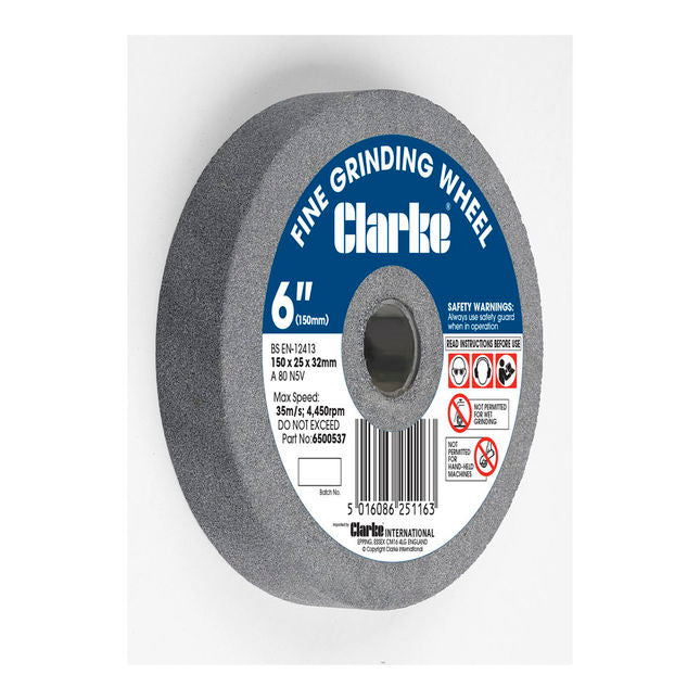 Clarke 6500537  6Ó (150mm) Fine Grinding Wheel for CHDBG500