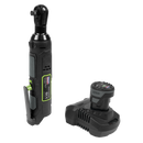 SEALEY CP108VCRWEU SV10.8 Series 3/8"Sq Drive Cordless Ratchet Wrench Kit 45Nm 10.8V 2Ah - Euro Plug