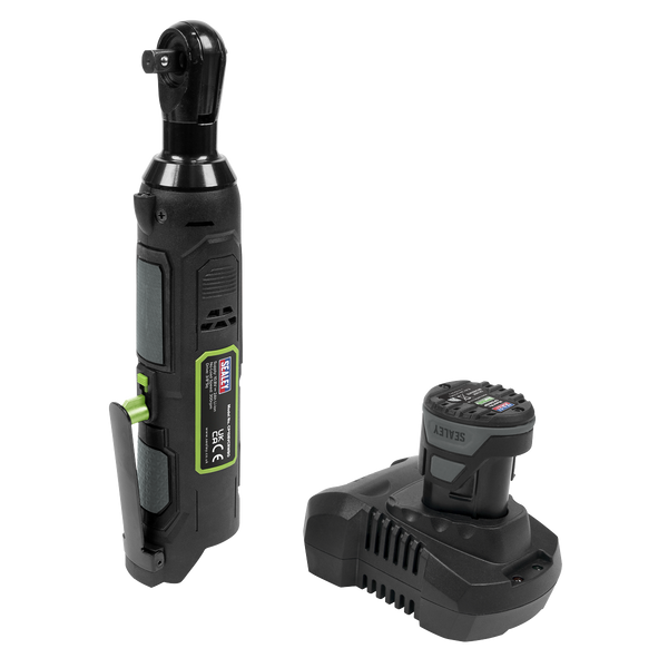 SEALEY CP108VCRWEU SV10.8 Series 3/8"Sq Drive Cordless Ratchet Wrench Kit 45Nm 10.8V 2Ah - Euro Plug