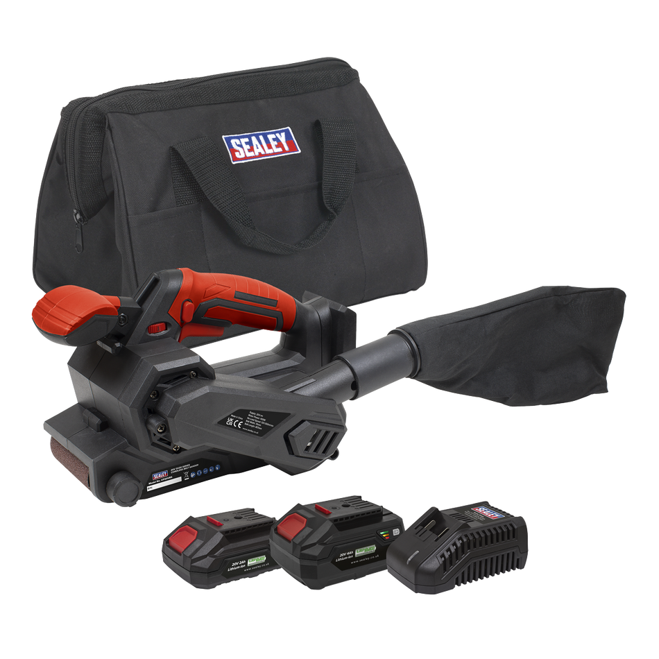 Sealey CP20VBSKIT SV20 Series 76mm Cordless Belt Sander Kit 20V - 2 Batteries