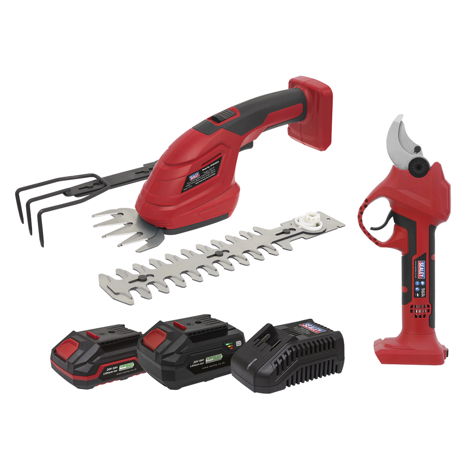 Sealey CP20VCOMBO14 2 x SV20 Series Cordless Gardening/Pruning Combo Kit 20V - 2 Batteries