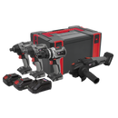 SEALEY CP20VCOMBOX1EU Premier 4 x SV20 Series Cordless Brushless Power Tool Kit 20V Euro Plug - 2 Batteries